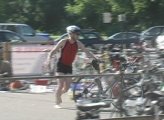 Roger Bindl running to swim or bike