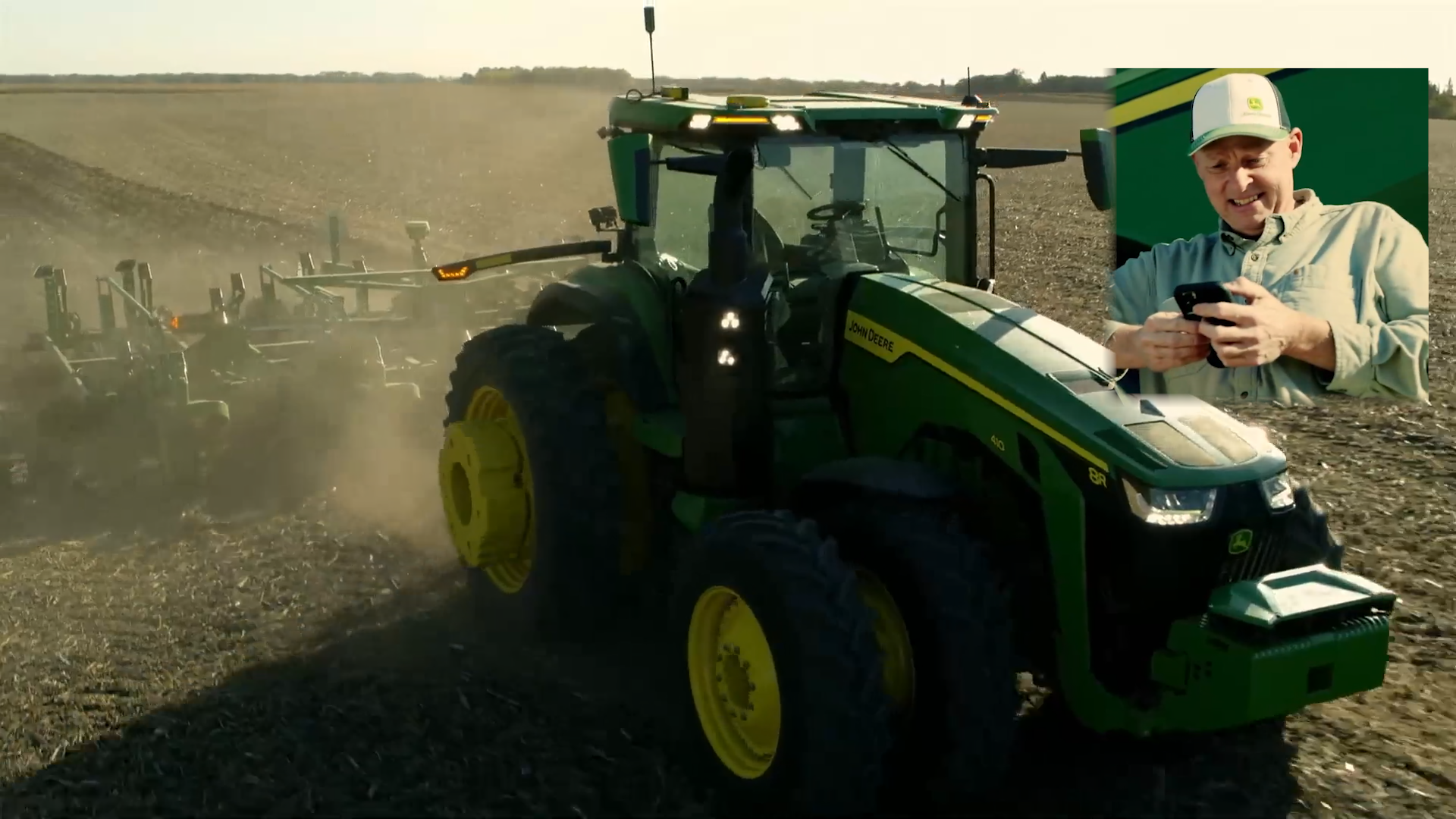 Interview with Julian Sanchez of John Deere at CES2022 talking about targeted weed spraying and autonomous tractors.